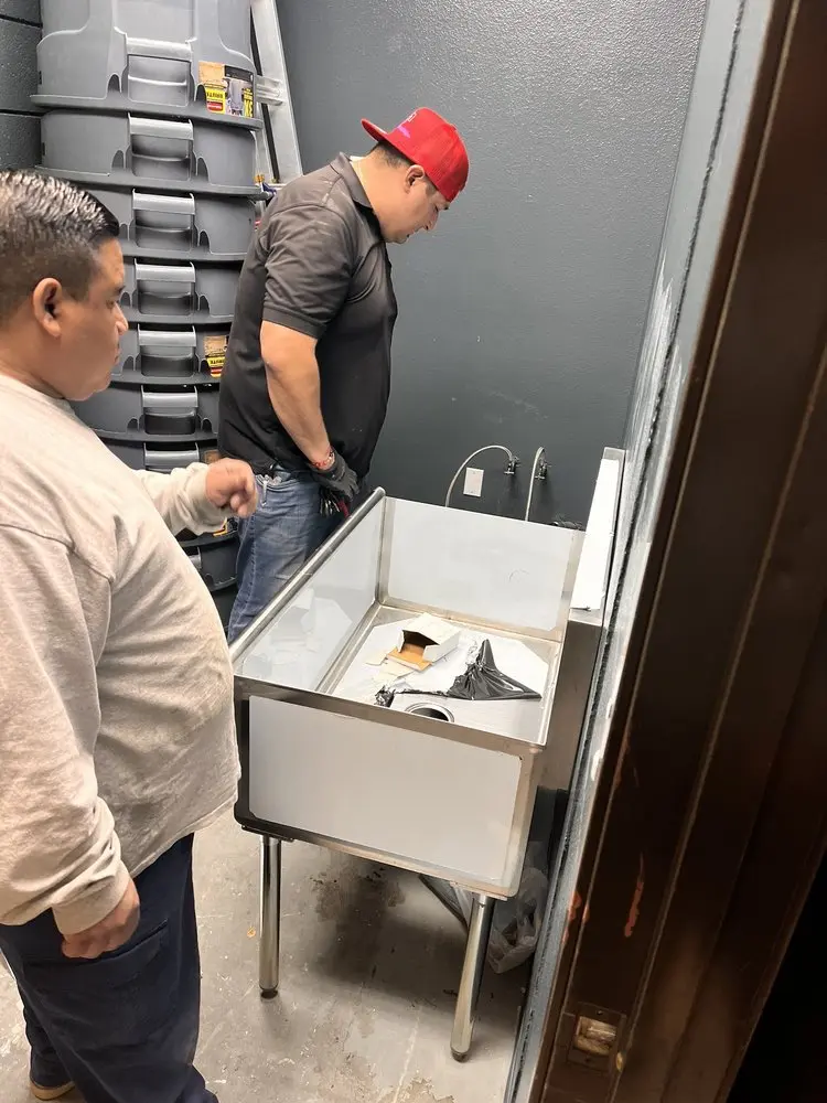 Commercial plumbing and sink installation in Badger